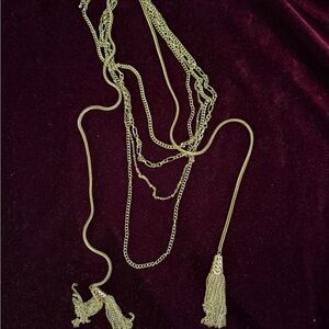 Chic Gold Tassel Necklace